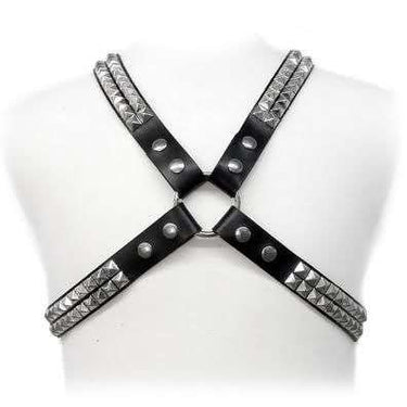 Imbracatura BDSM uomo con borchie Pyramid, regolabile S-XL